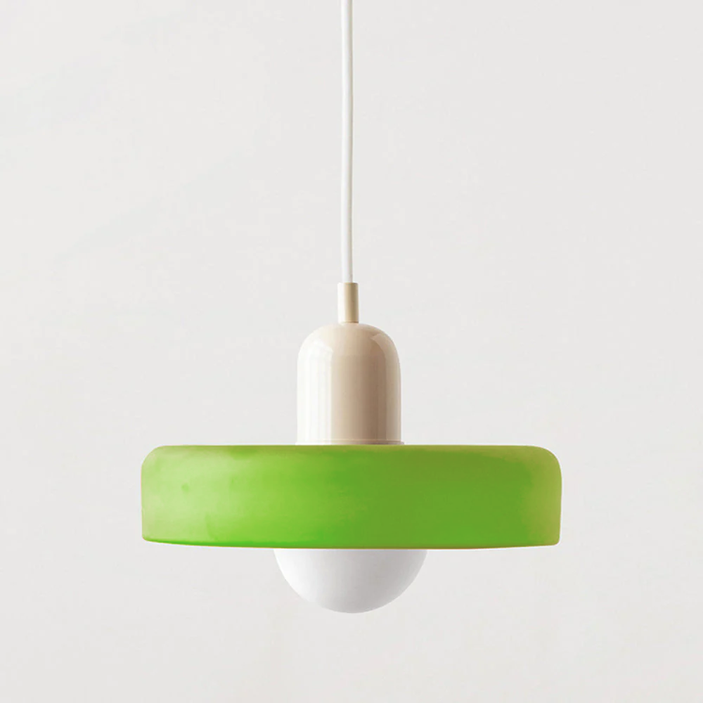 Bauhaus-Inspired Pendant Light with Artistic Glass Desig