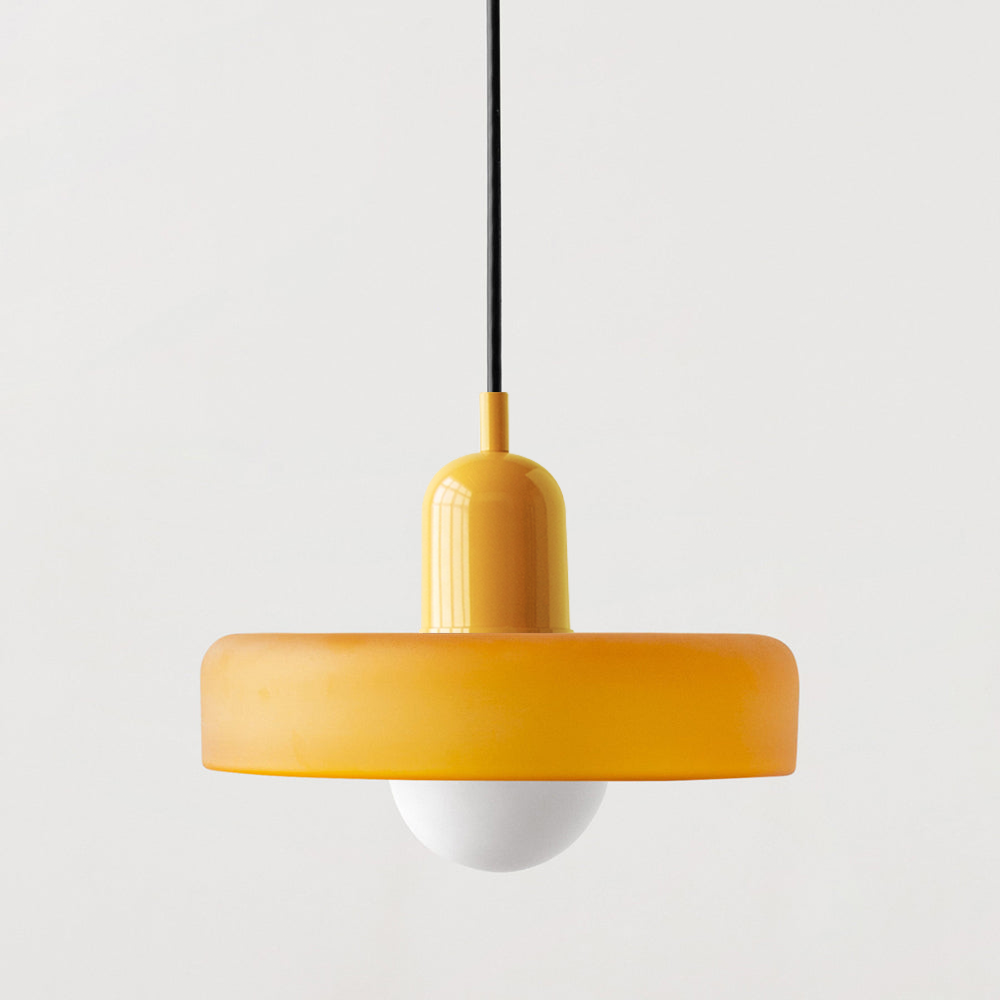 Bauhaus-Inspired Pendant Light with Artistic Glass Desig