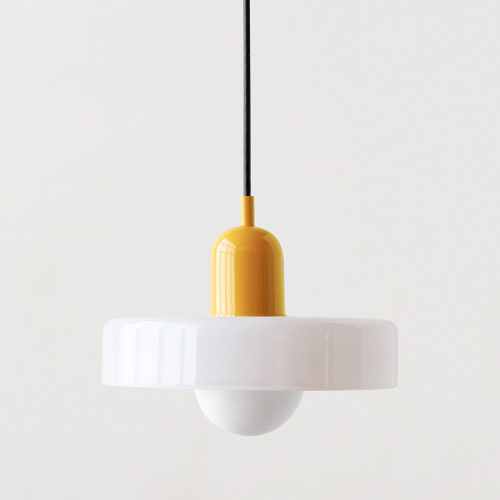 Bauhaus-Inspired Pendant Light with Artistic Glass Desig