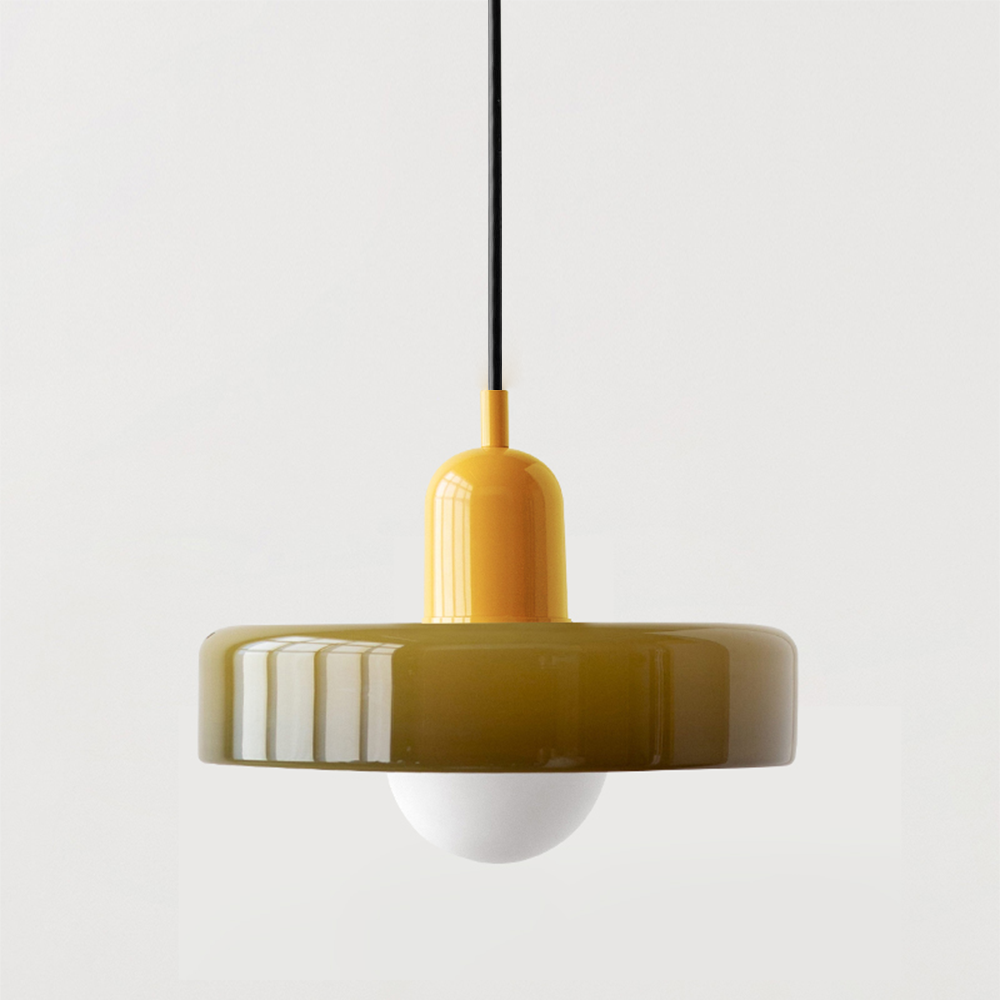 Bauhaus-Inspired Pendant Light with Artistic Glass Desig
