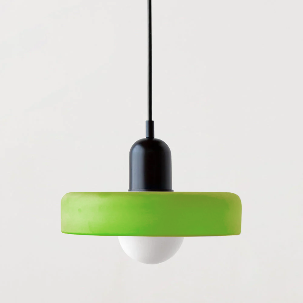 Bauhaus-Inspired Pendant Light with Artistic Glass Desig