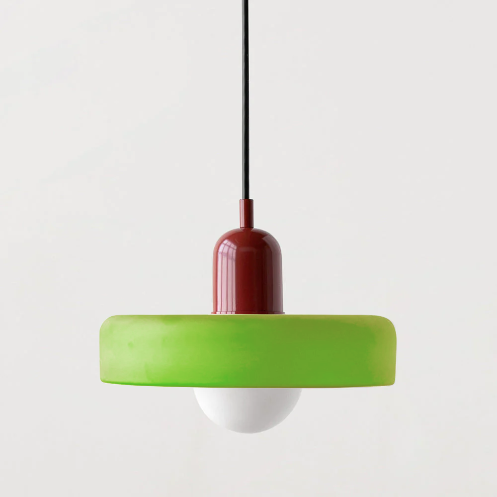Bauhaus-Inspired Pendant Light with Artistic Glass Desig