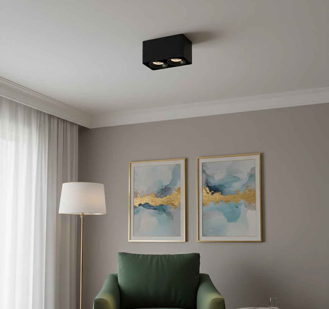 Refined Adjustable Ceiling Spotlight with Soft Anti-Glare Illumination