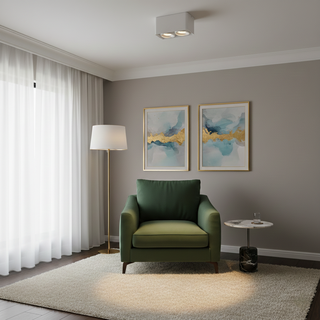 Refined Adjustable Ceiling Spotlight with Soft Anti-Glare Illumination