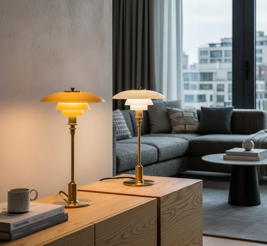Danish Designer Table Lamp with Warm Dimmable Light