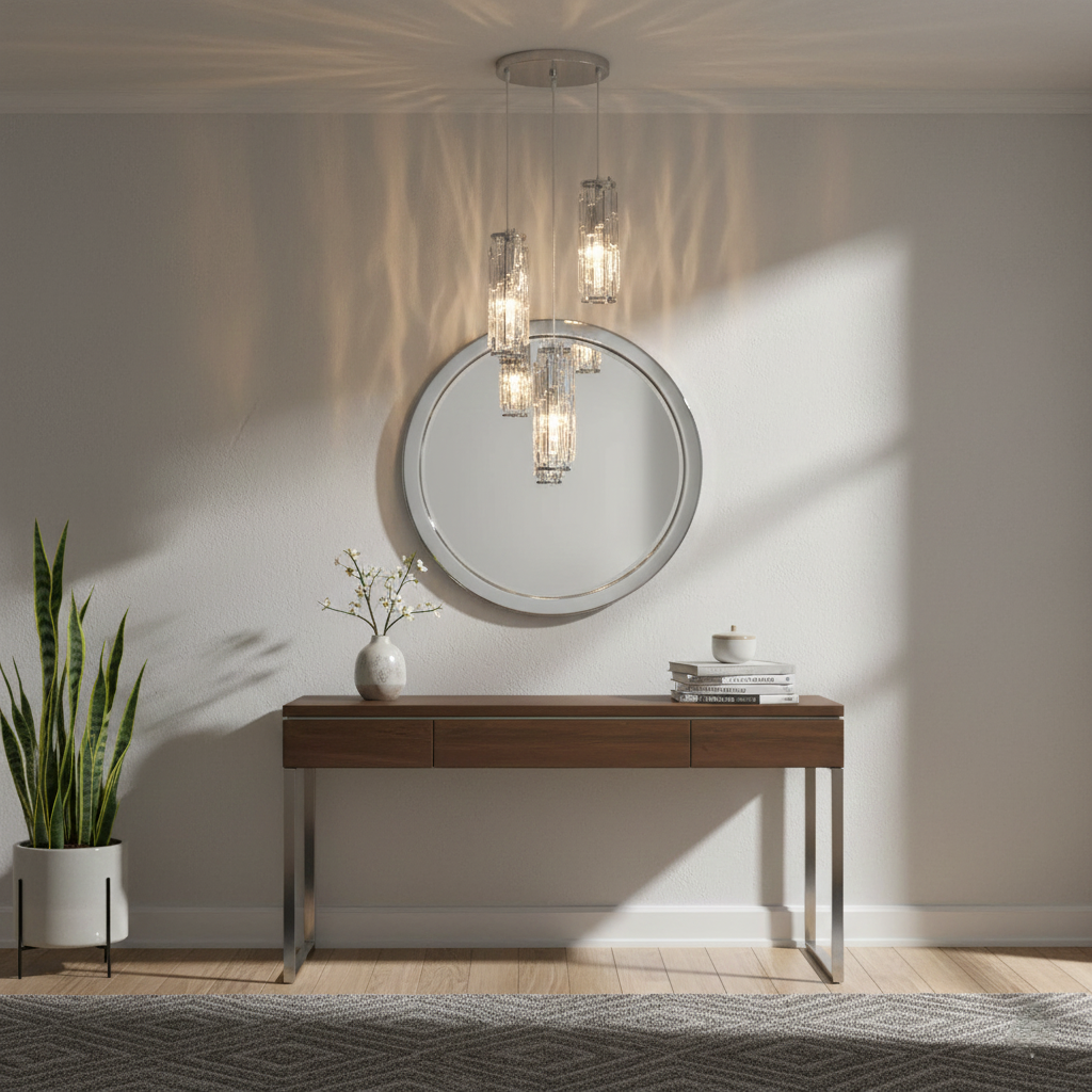 Vintage Crystal Glass Pendant Light with Industrial Elegance