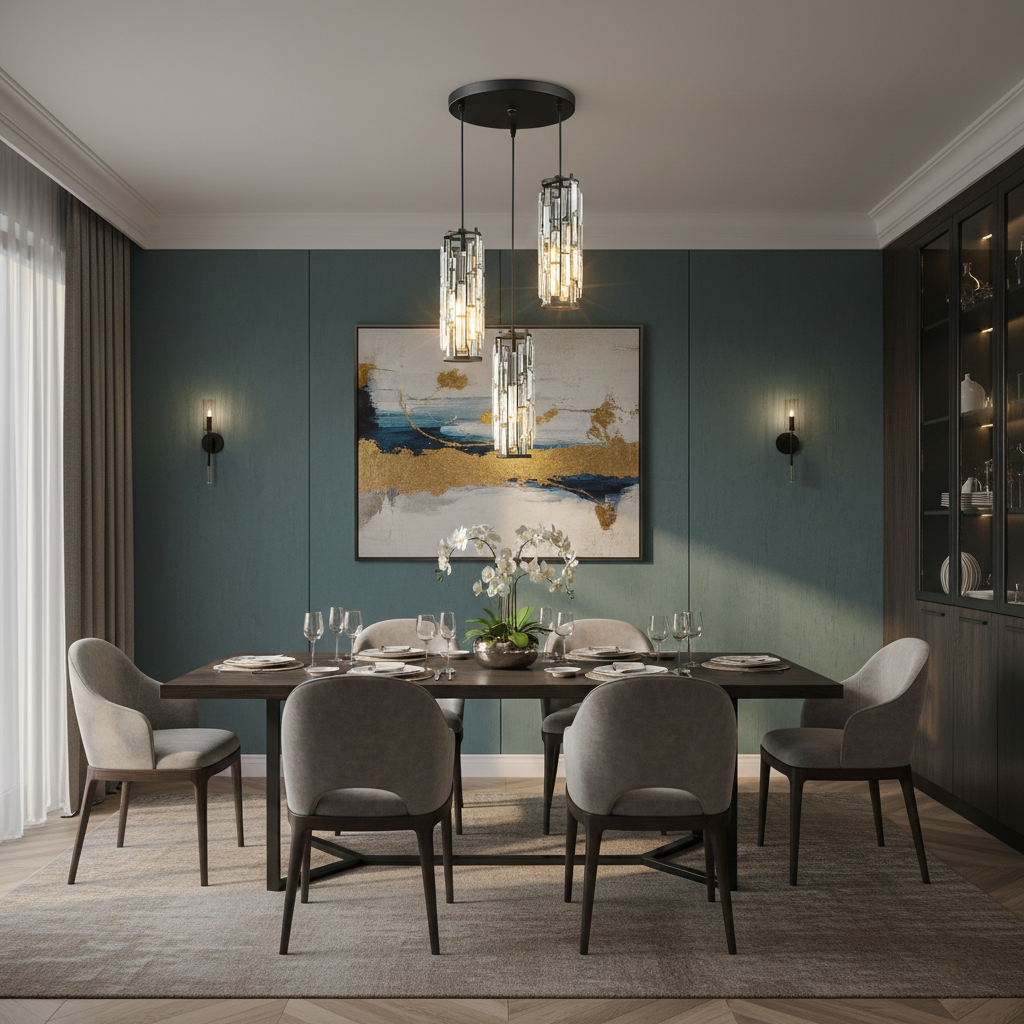 Vintage Crystal Glass Pendant Light with Industrial Elegance