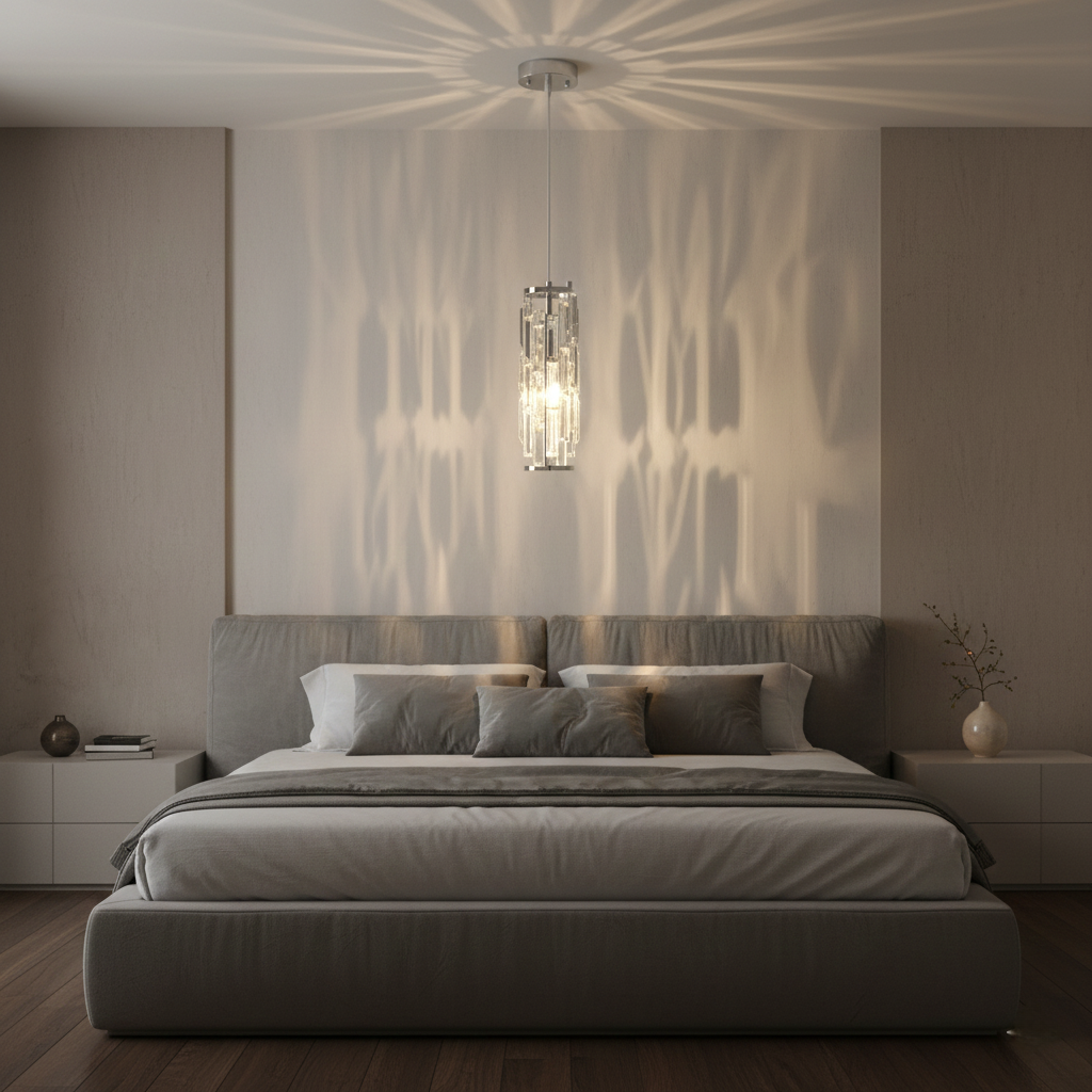 Vintage Crystal Glass Pendant Light with Industrial Elegance