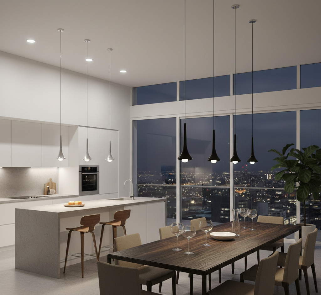 Raindrop-Inspired Mini Pendant Light with Warm Ambient Glow