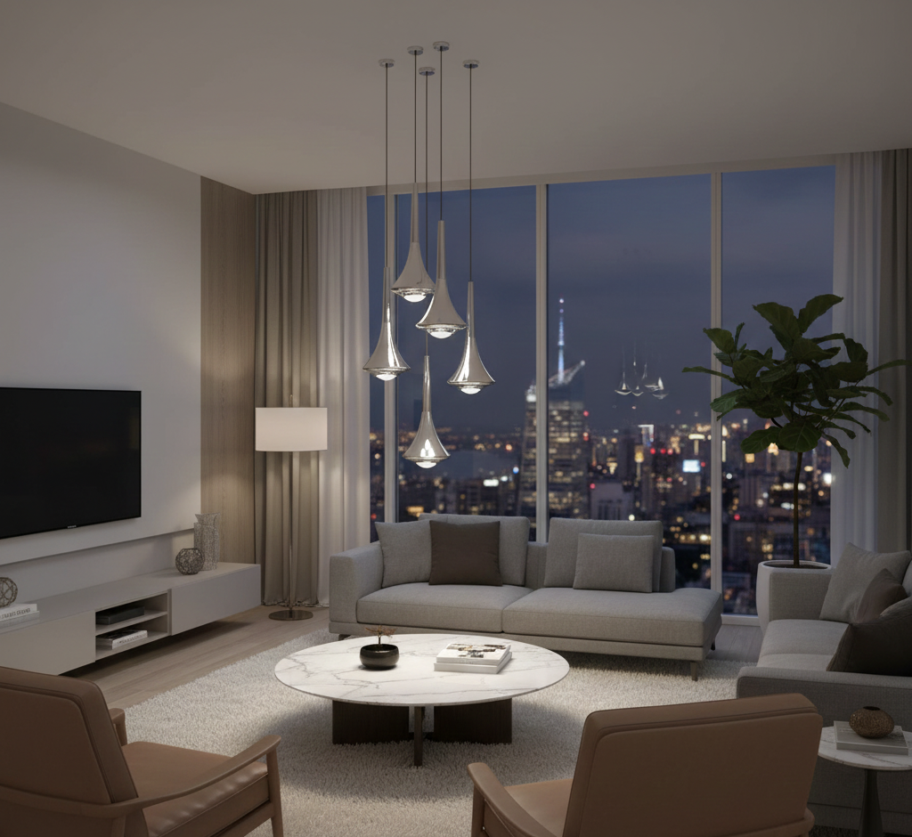 Raindrop-Inspired Mini Pendant Light with Warm Ambient Glow