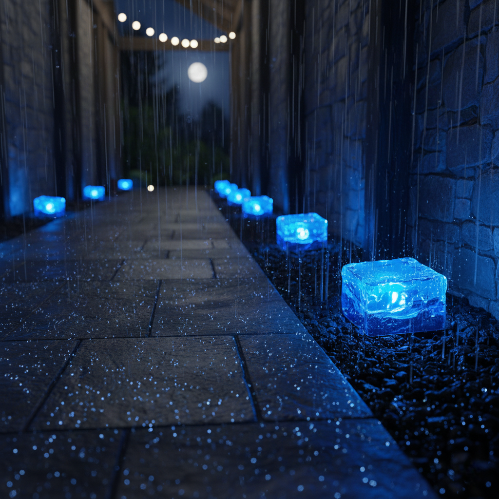 Solar Ice Cube Garden Lights with Colourful Ambient Glow