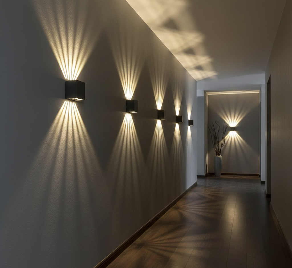 Modern Up & Down Outdoor Wall Light with Architectural Light Effect