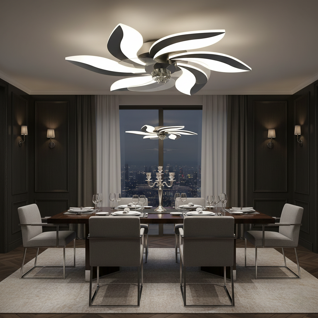 Minimalist LED Ceiling Fan Light with Adjustable Colour Temperature