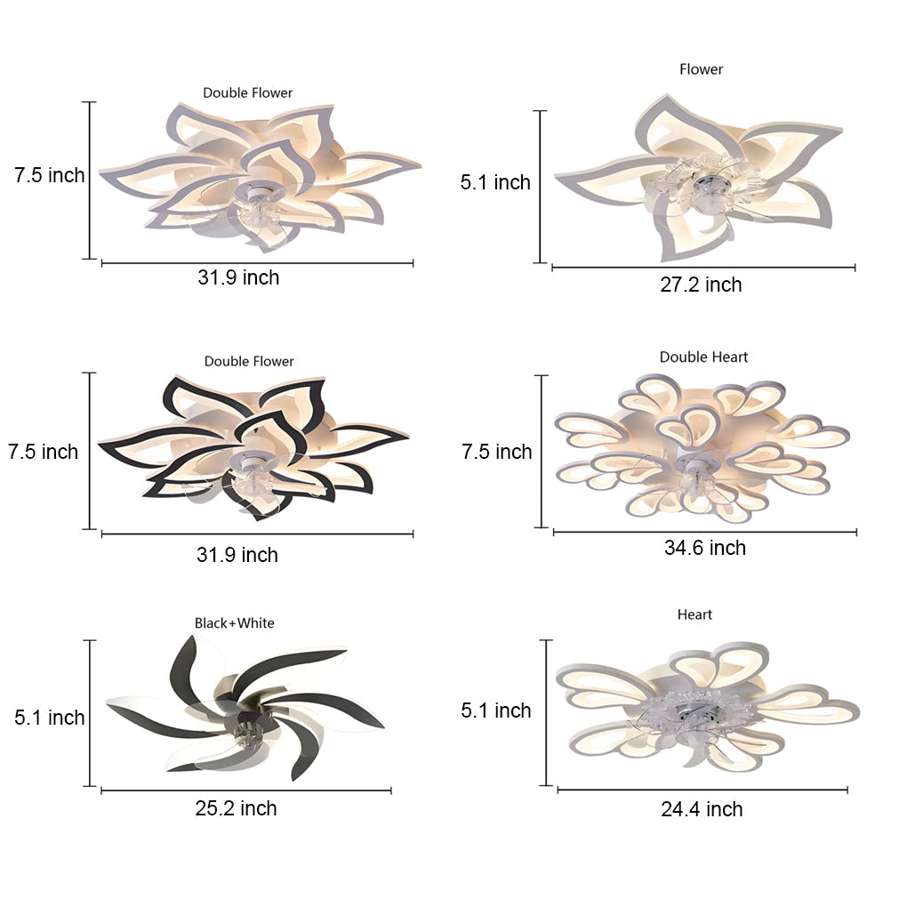 Minimalist LED Ceiling Fan Light with Adjustable Colour Temperature
