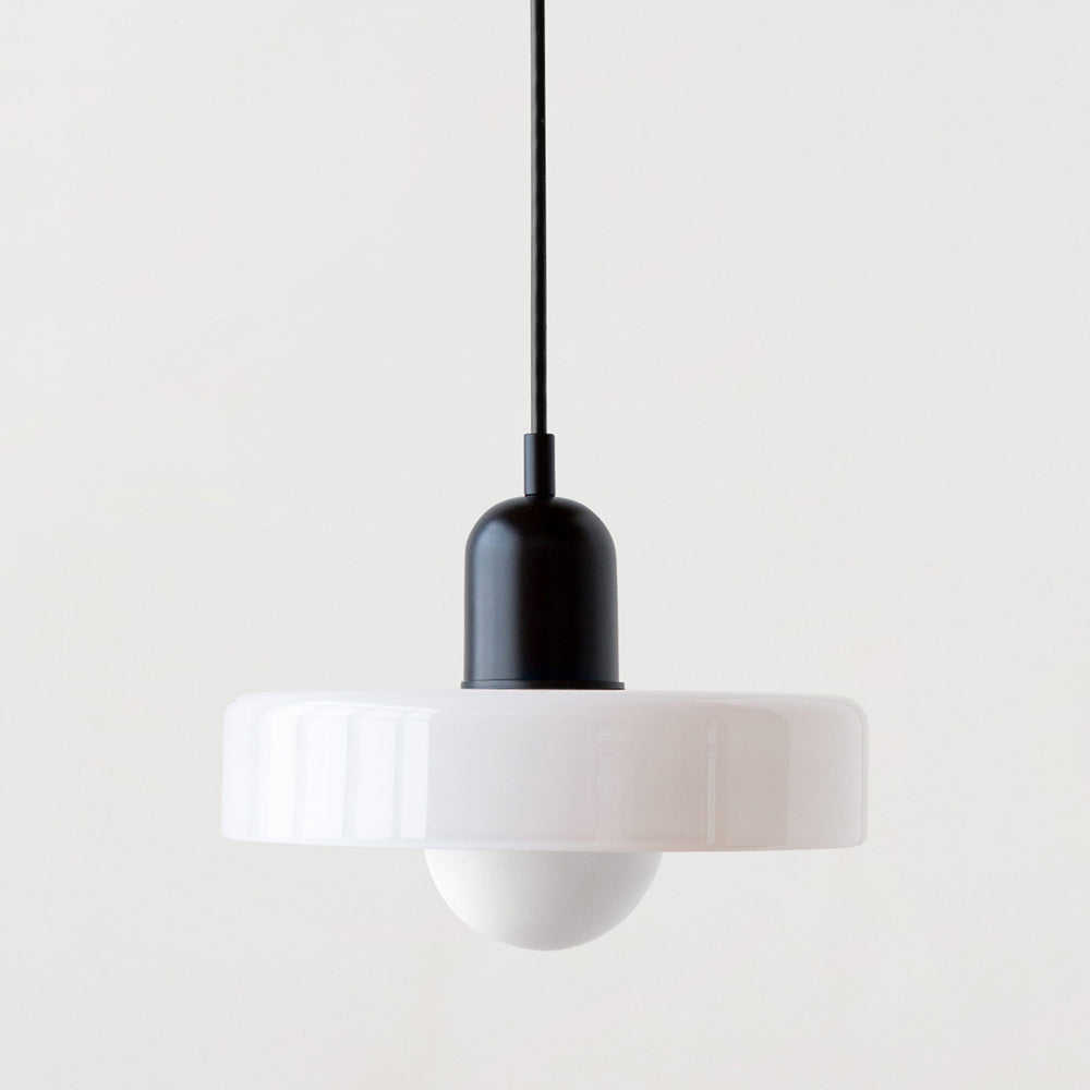 Bauhaus-Inspired Pendant Light with Artistic Glass Desig