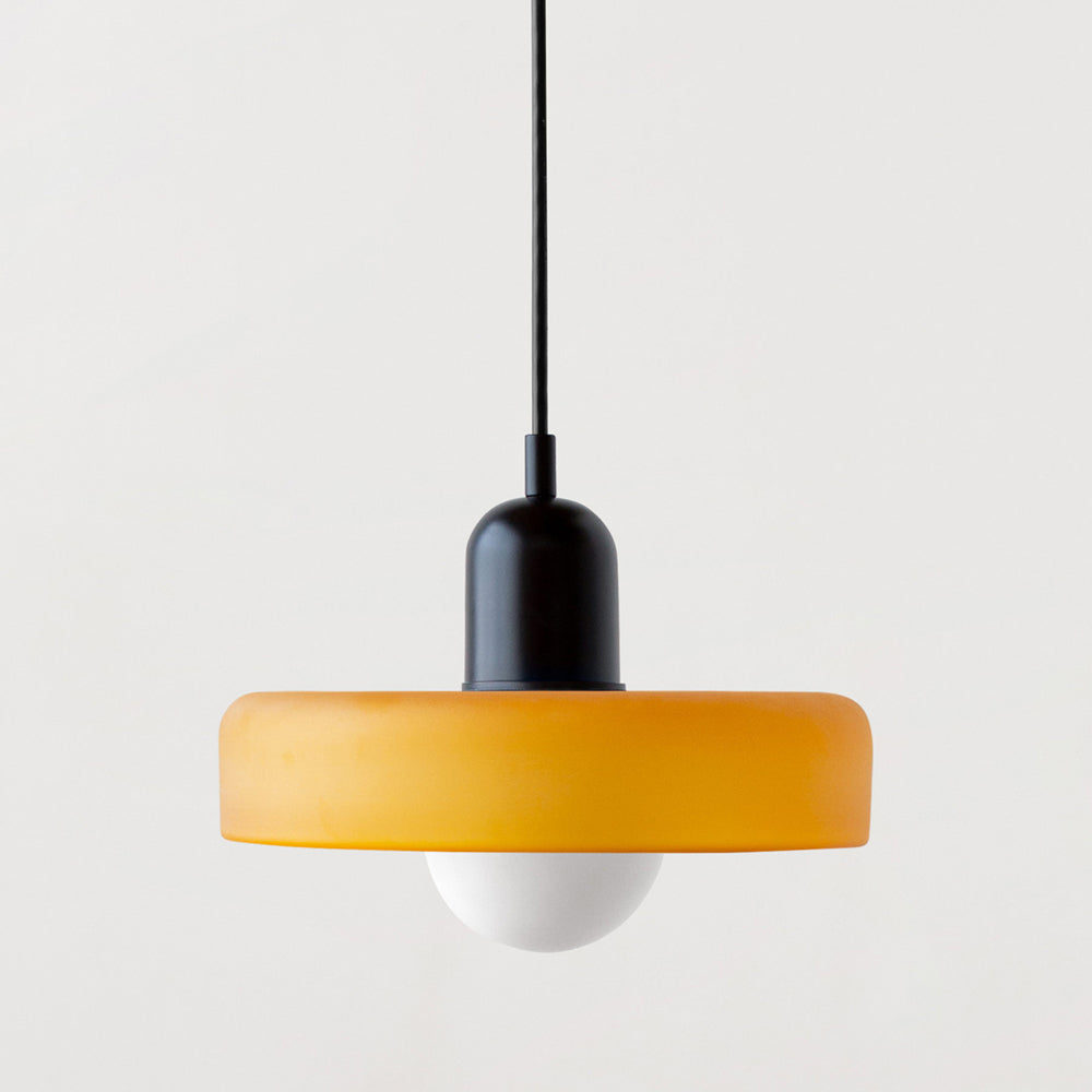 Bauhaus-Inspired Pendant Light with Artistic Glass Desig