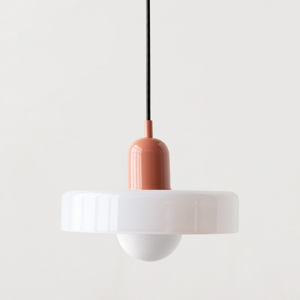 Bauhaus-Inspired Pendant Light with Artistic Glass Desig