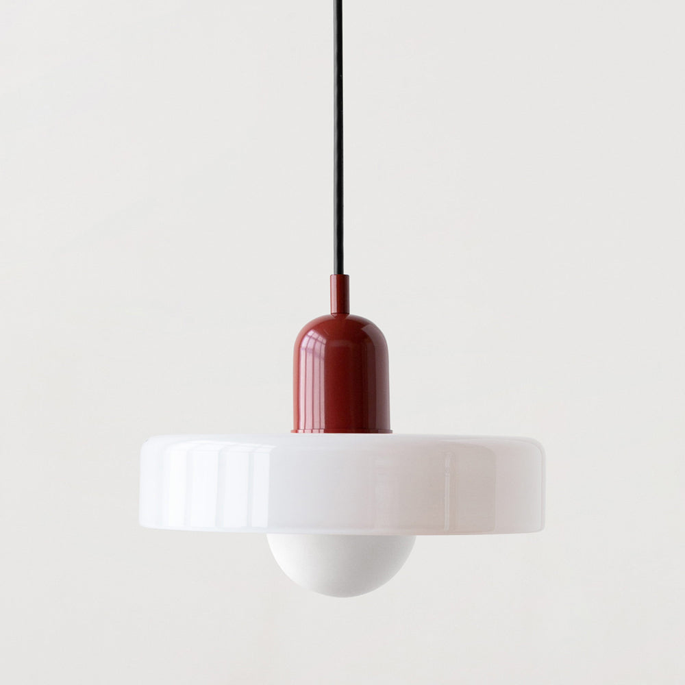 Bauhaus-Inspired Pendant Light with Artistic Glass Desig