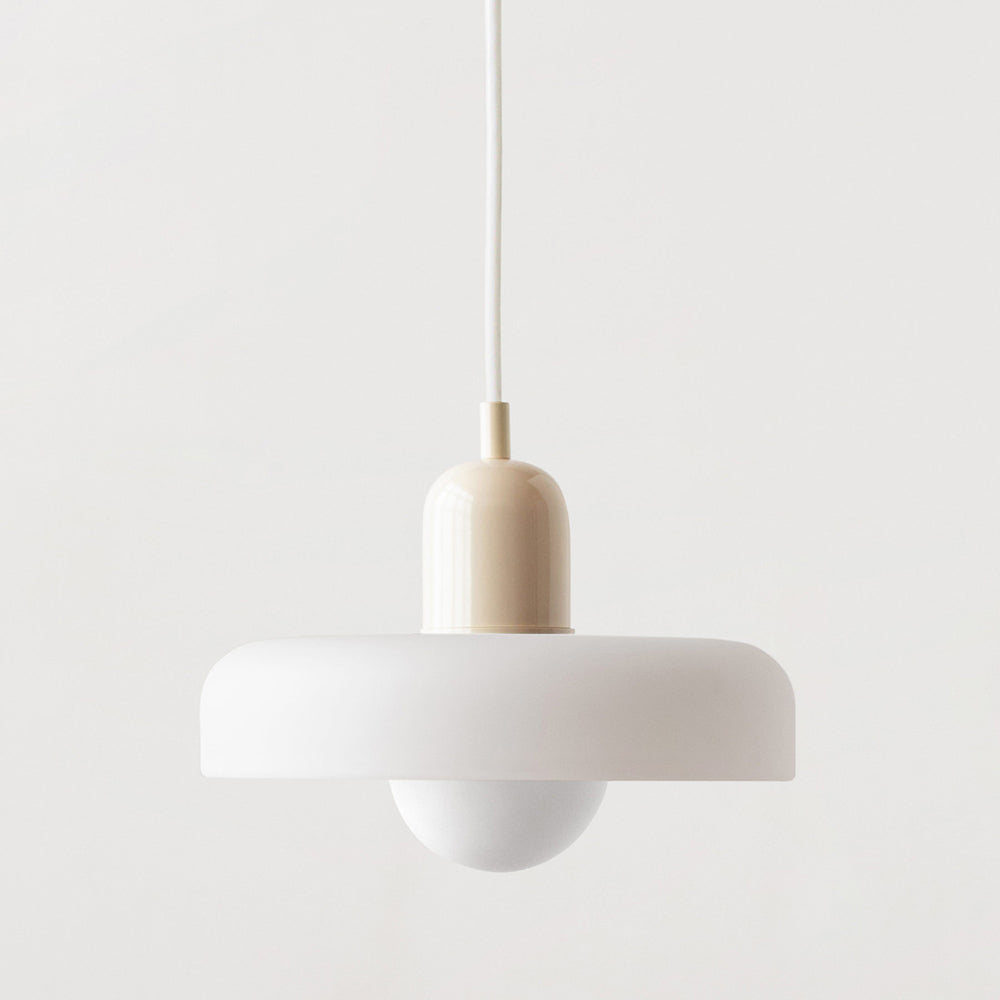 Bauhaus-Inspired Pendant Light with Artistic Glass Desig