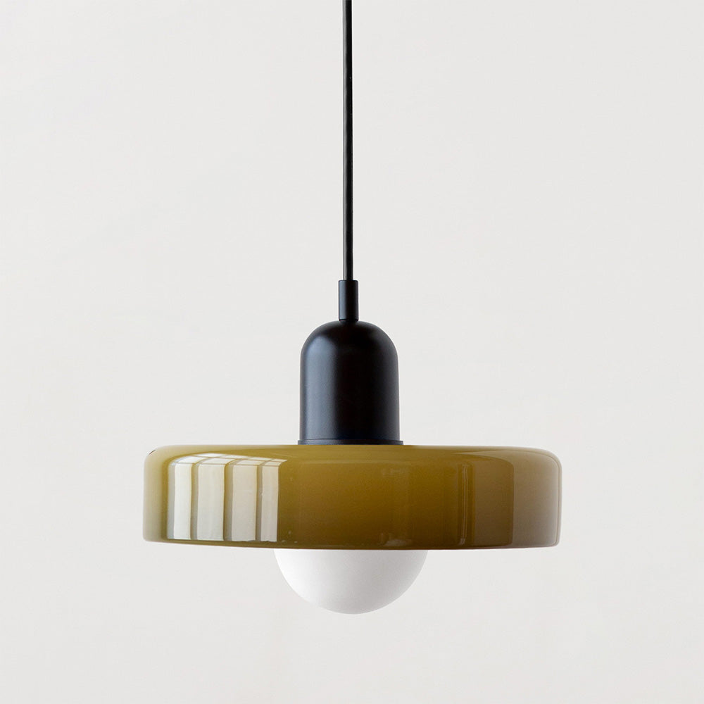 Bauhaus-Inspired Pendant Light with Artistic Glass Desig