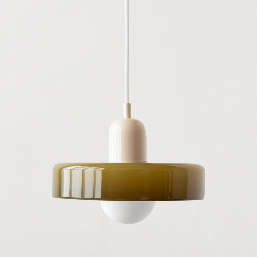 Bauhaus-Inspired Pendant Light with Artistic Glass Desig