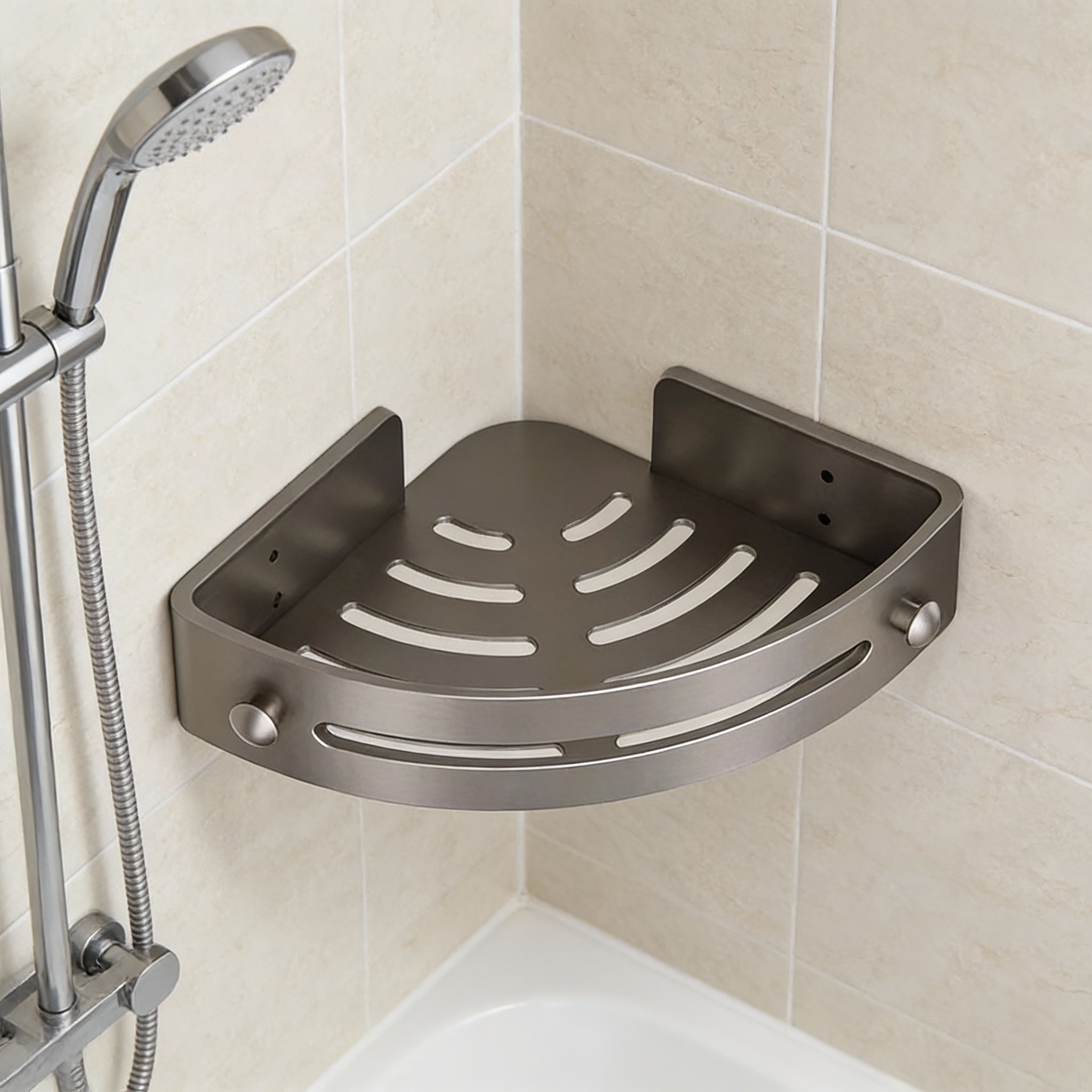 Drill-Free Transparent Shower Shelf