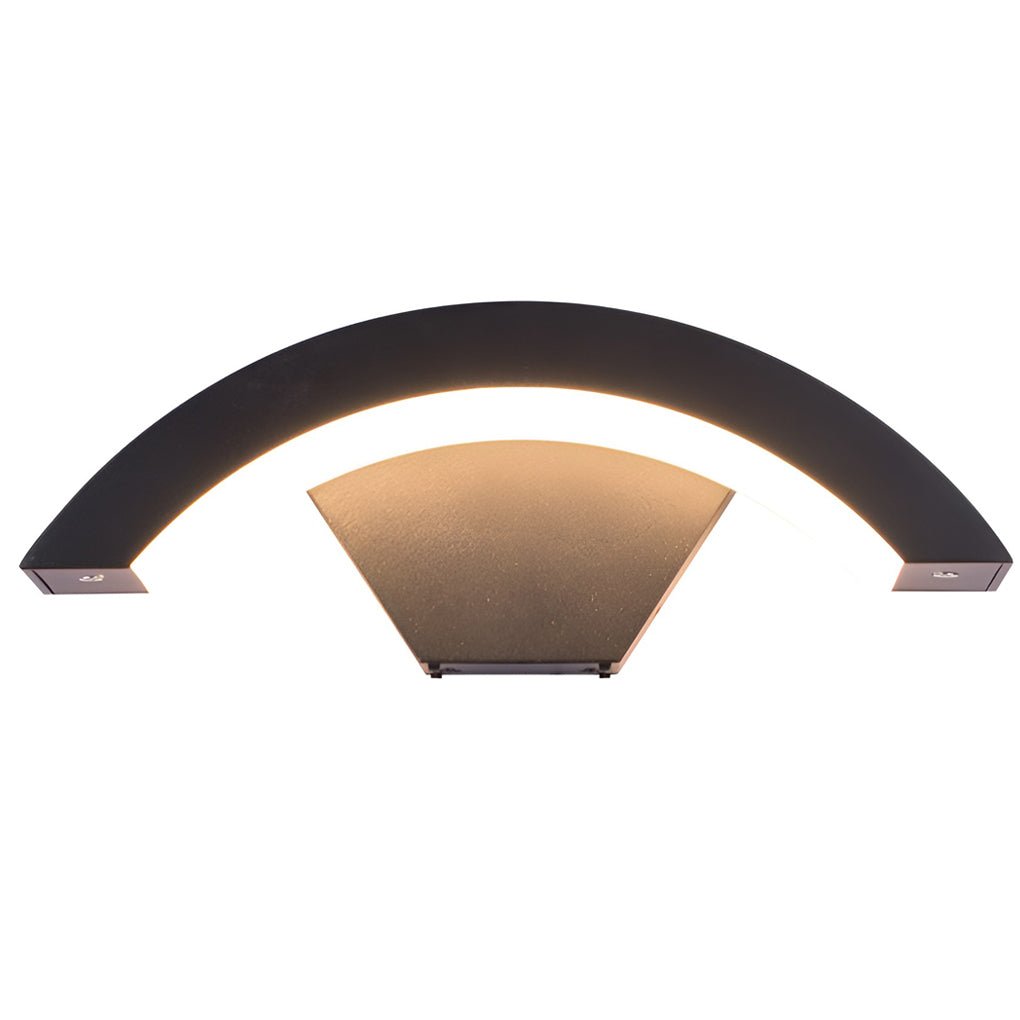 Industrial Curved Outdoor Wall Light with Warm Downward Glow