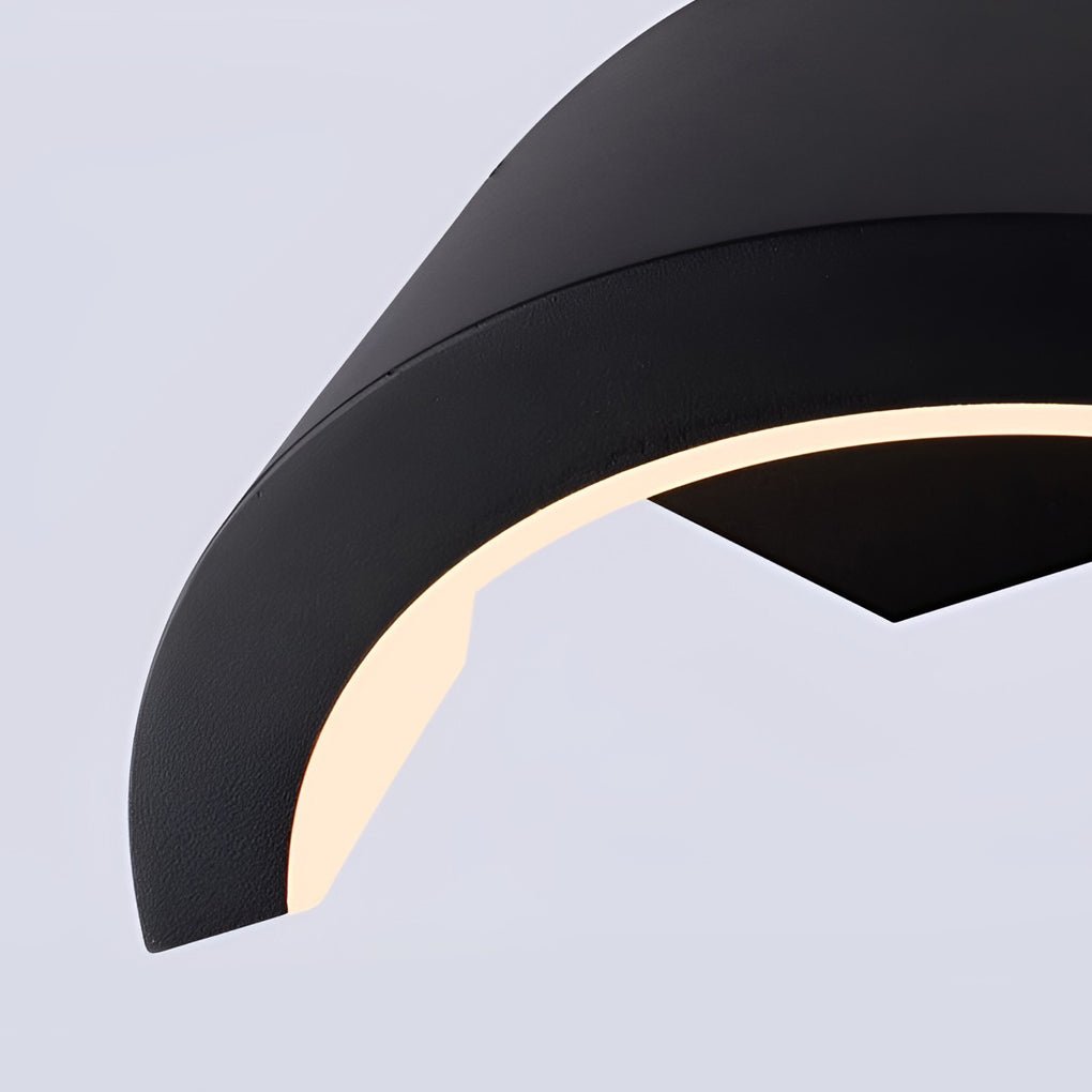 Industrial Curved Outdoor Wall Light with Warm Downward Glow