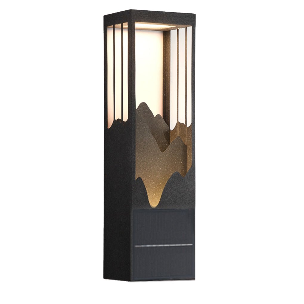 Sculptural Mountain Landscape Outdoor Wall Lamp with Warm Architectural Glow