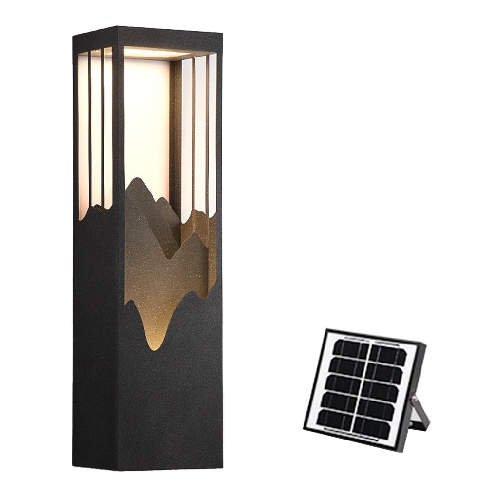 Sculptural Mountain Landscape Outdoor Wall Lamp with Warm Architectural Glow