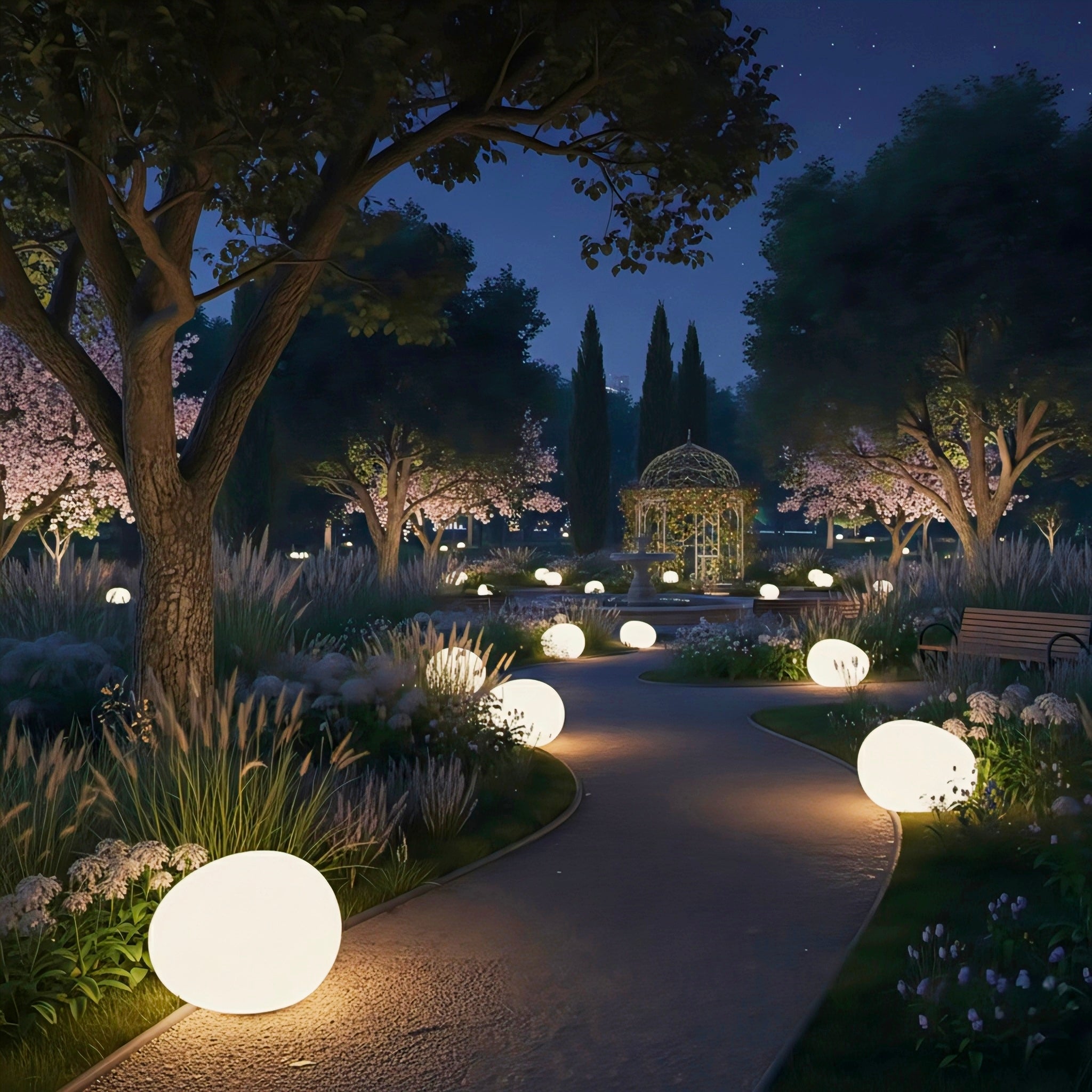 Modular Cobblestone LED Outdoor Lawn Lamp