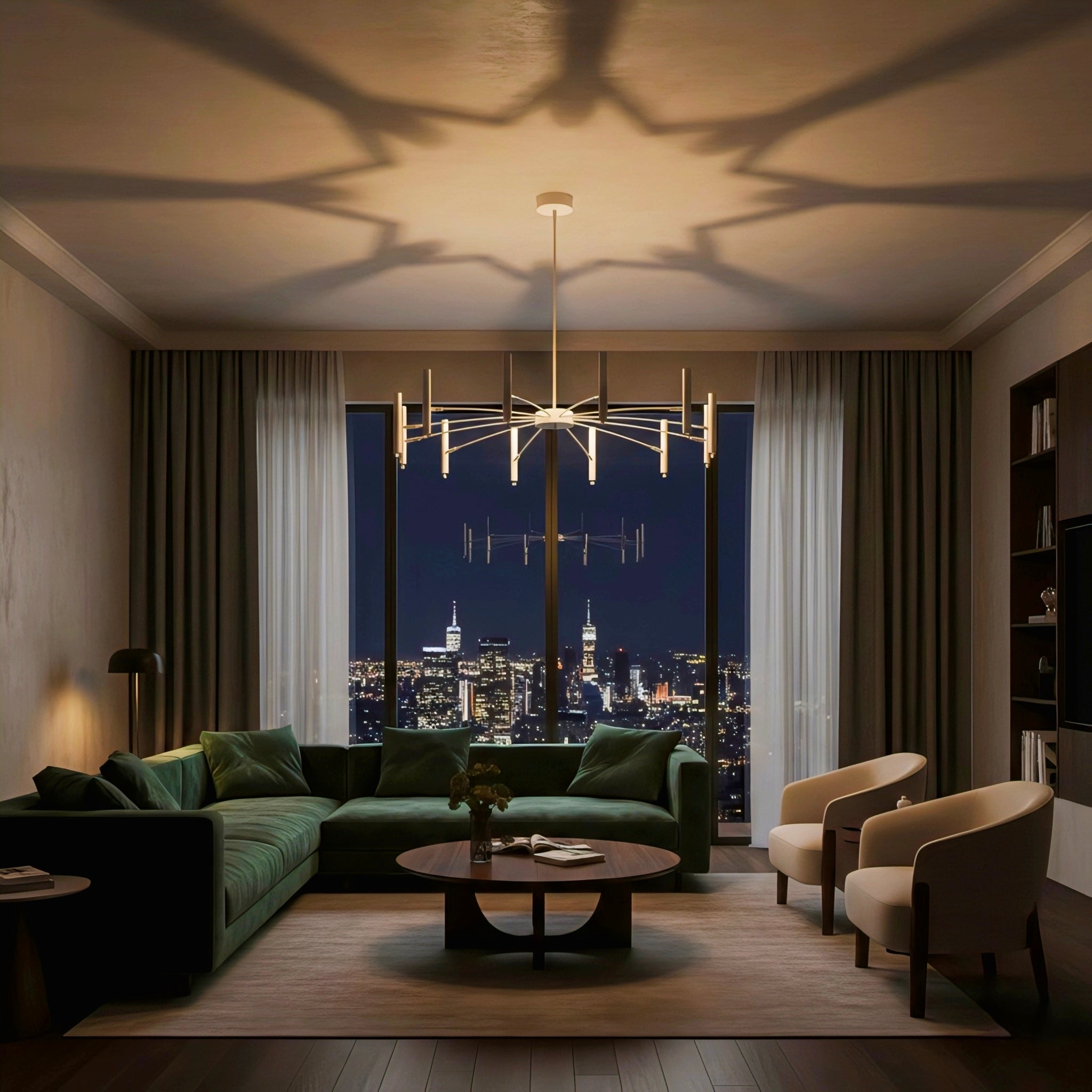 Adjustable Metal DIY Three Step Dimming LED Minimalist Chandelier