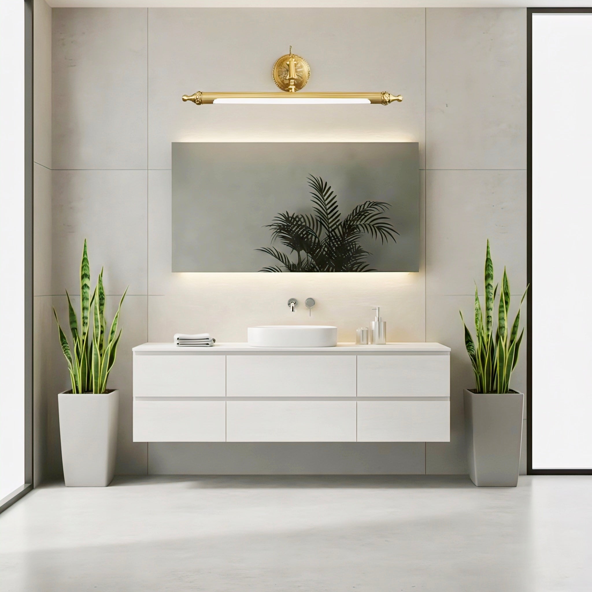 Antique Gold Adjustable LED Vanity Light with Three-Step Colour Temperature