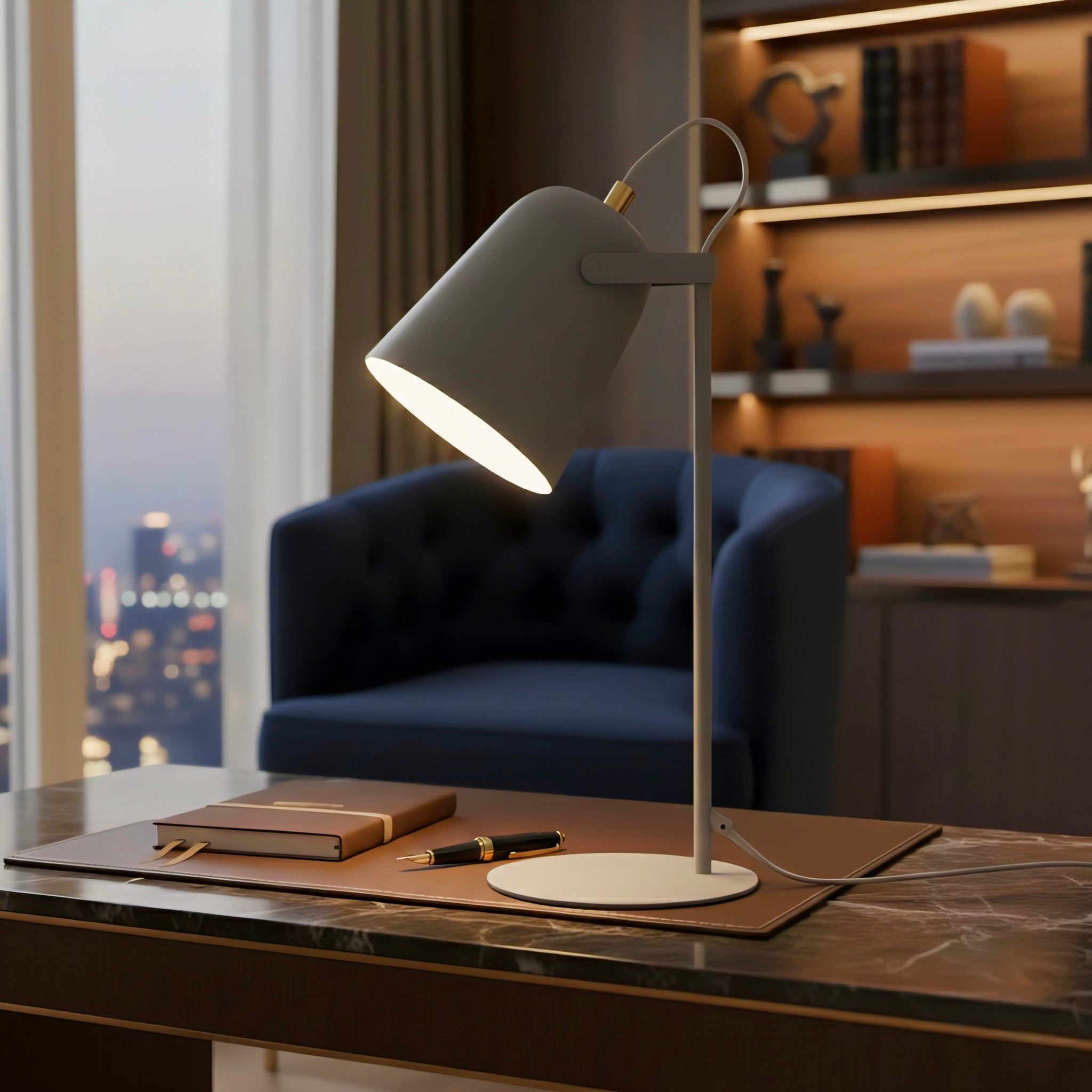 Rotating Table Lamp with Adjustable, Eye-Friendly Light