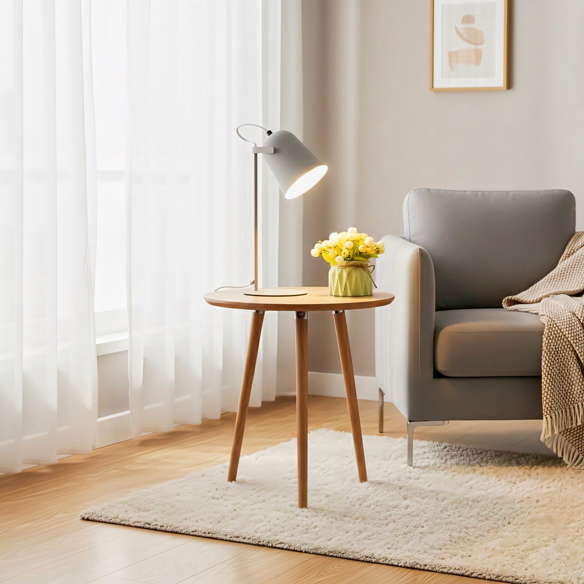 Rotating Table Lamp with Adjustable, Eye-Friendly Light