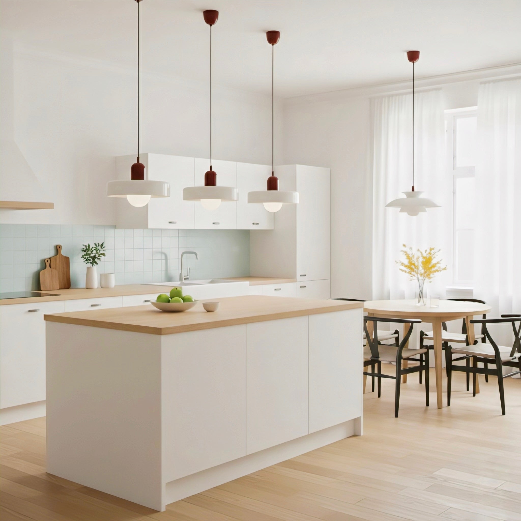 Bauhaus-Inspired Pendant Light with Artistic Glass Desig