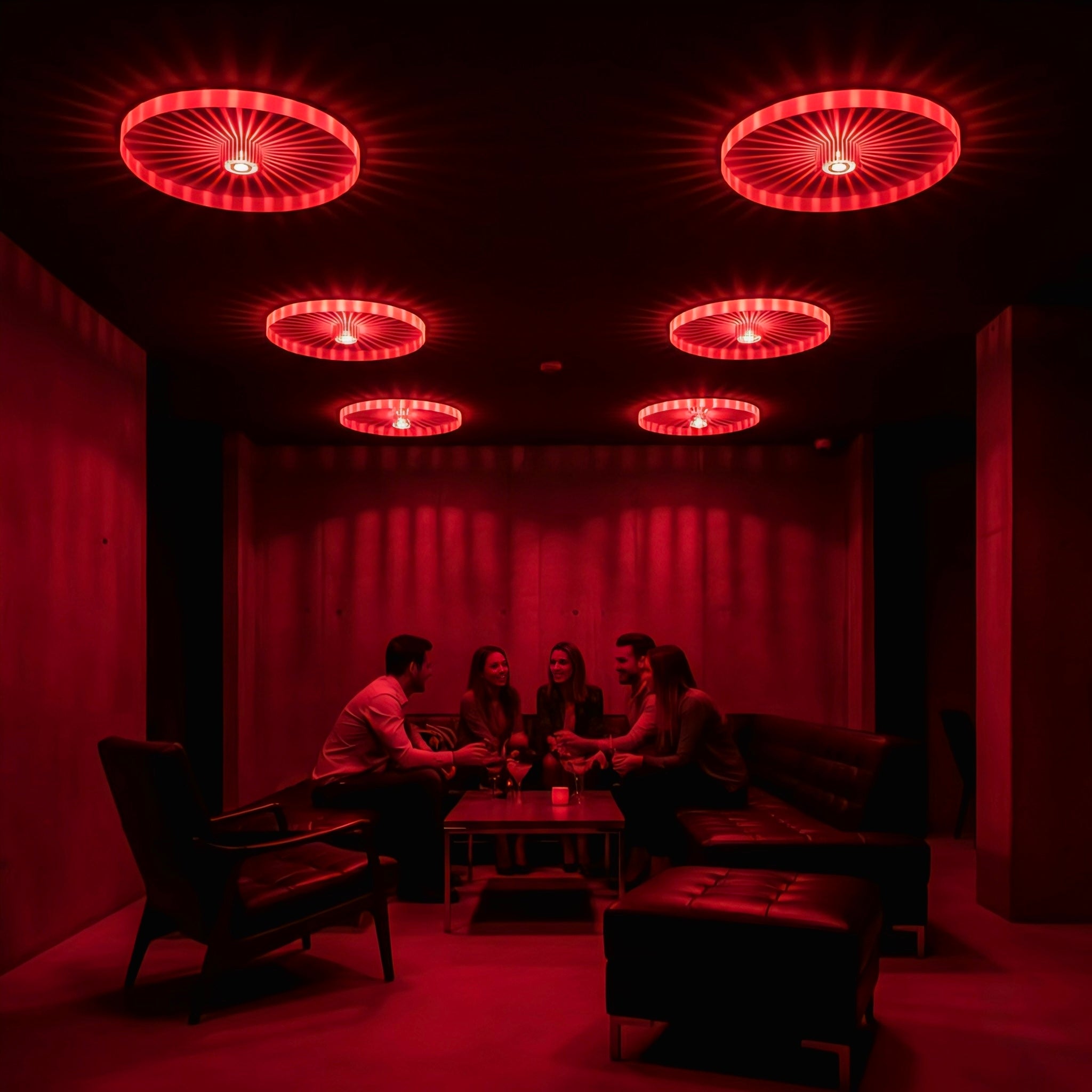 Geometric Flush-Mount Ceiling Light with Soft Ambient Glow