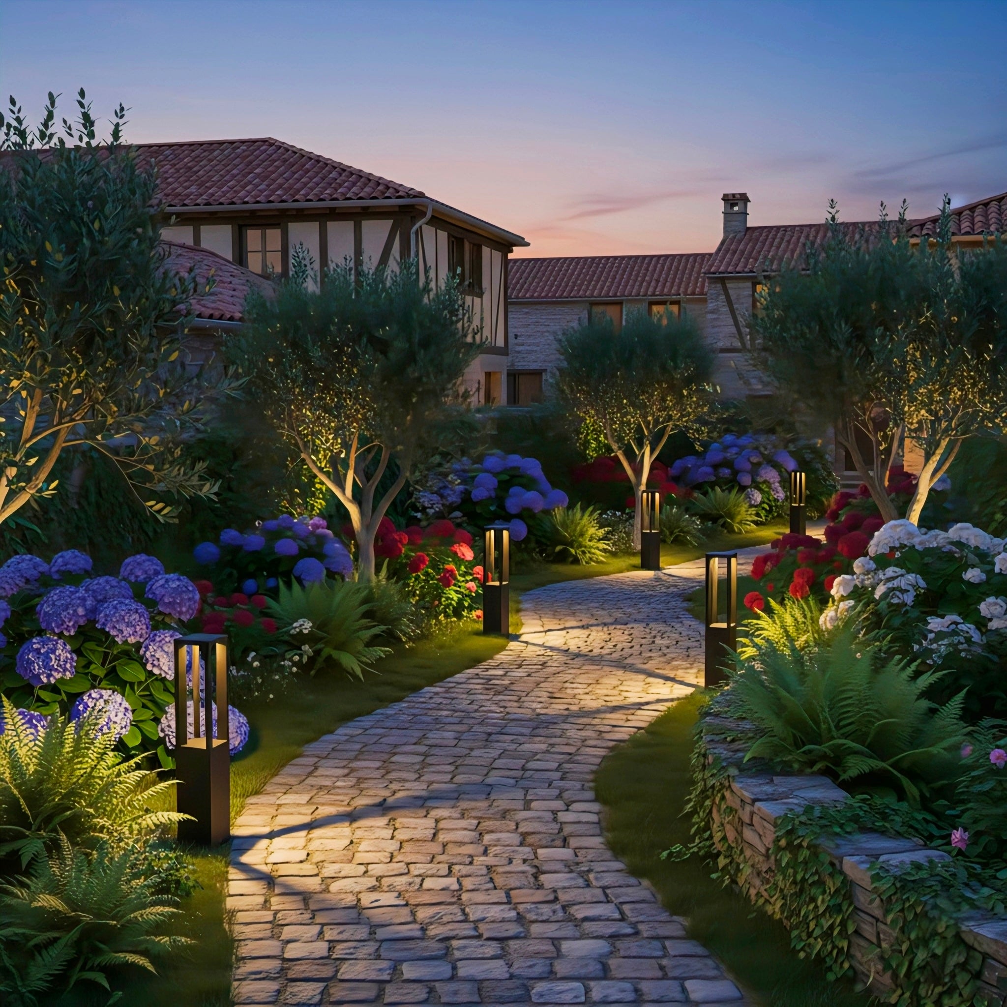 Modern LED Garden Bollard Light with Architectural Design