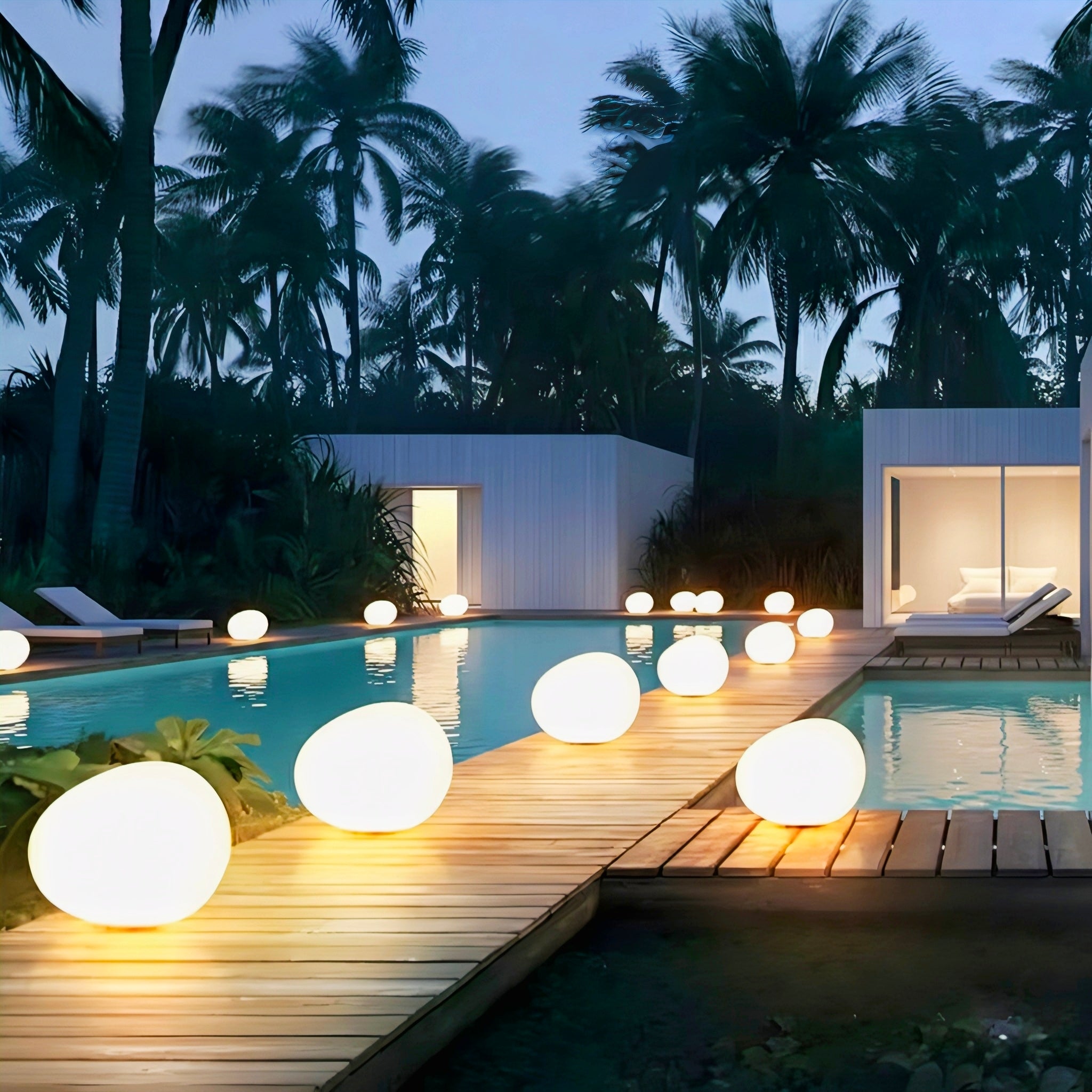 Modular Cobblestone LED Outdoor Lawn Lamp