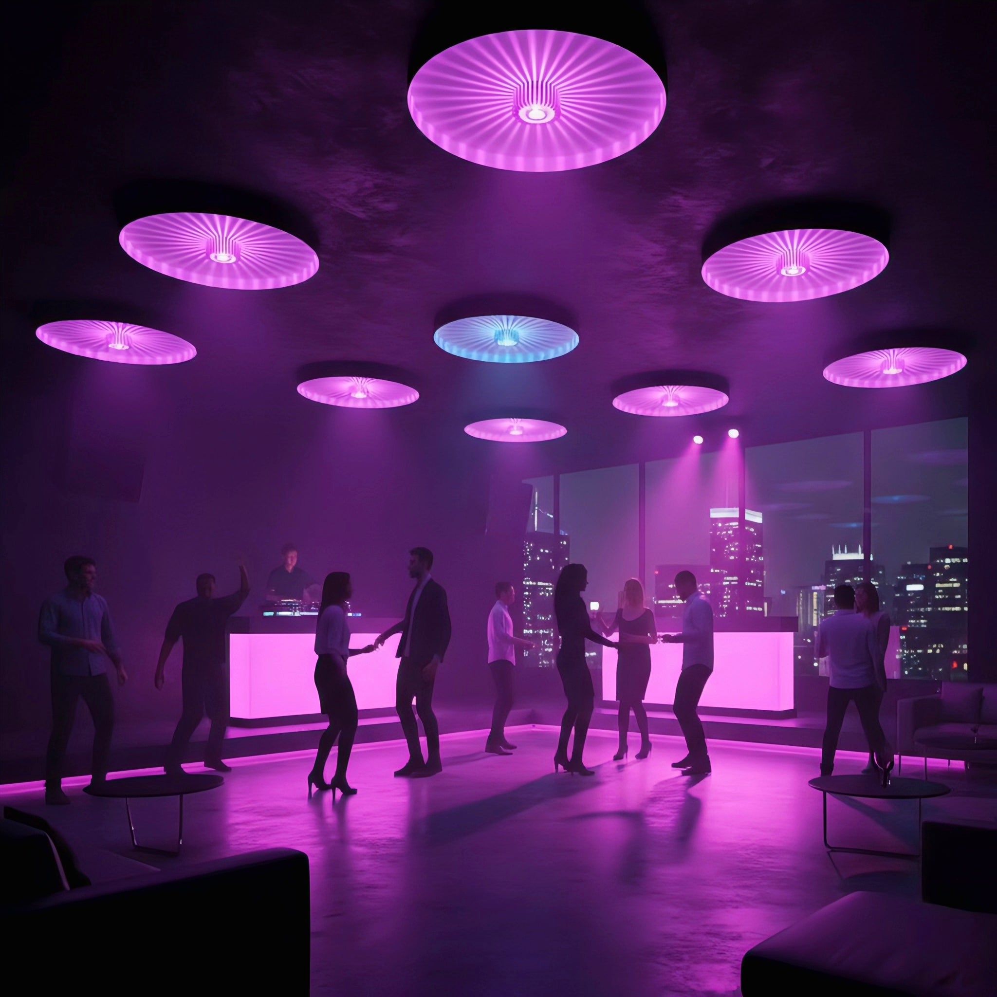 Geometric Flush-Mount Ceiling Light with Soft Ambient Glow