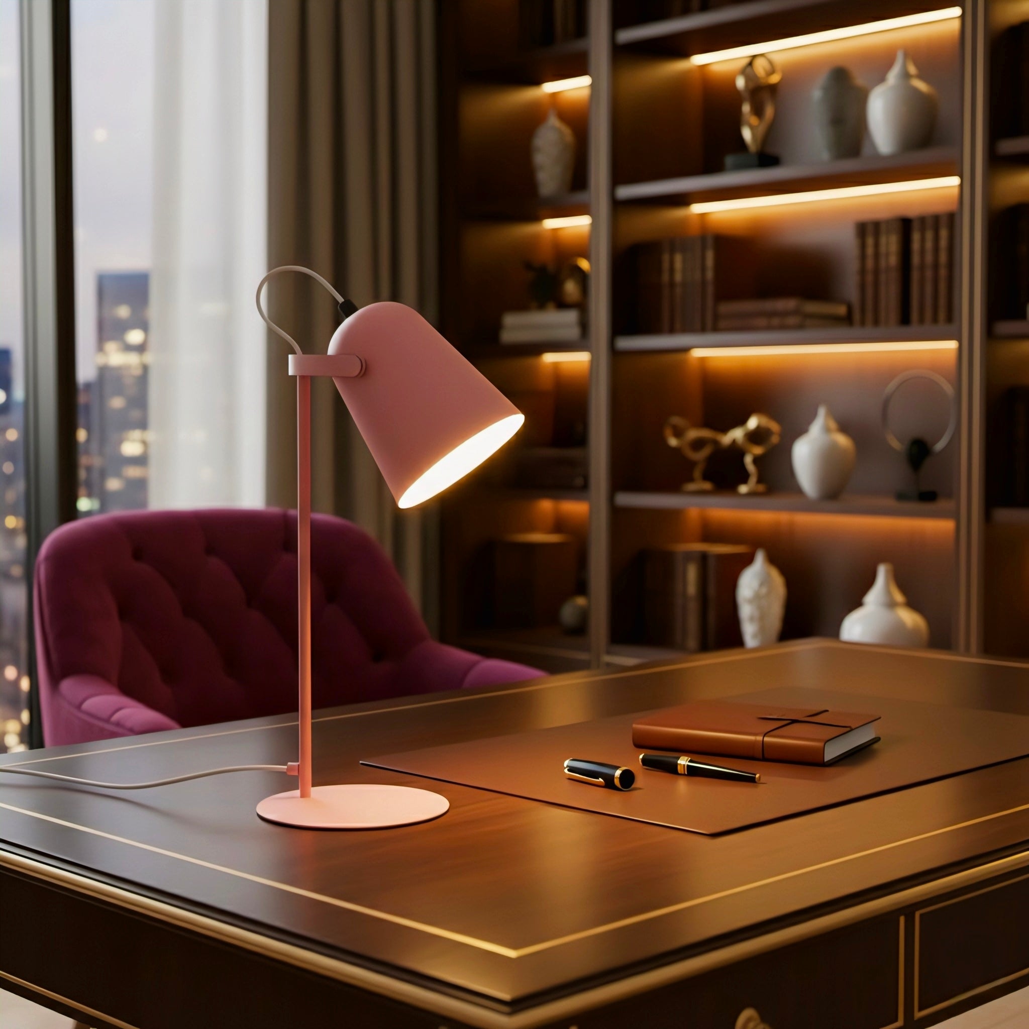 Rotating Table Lamp with Adjustable, Eye-Friendly Light