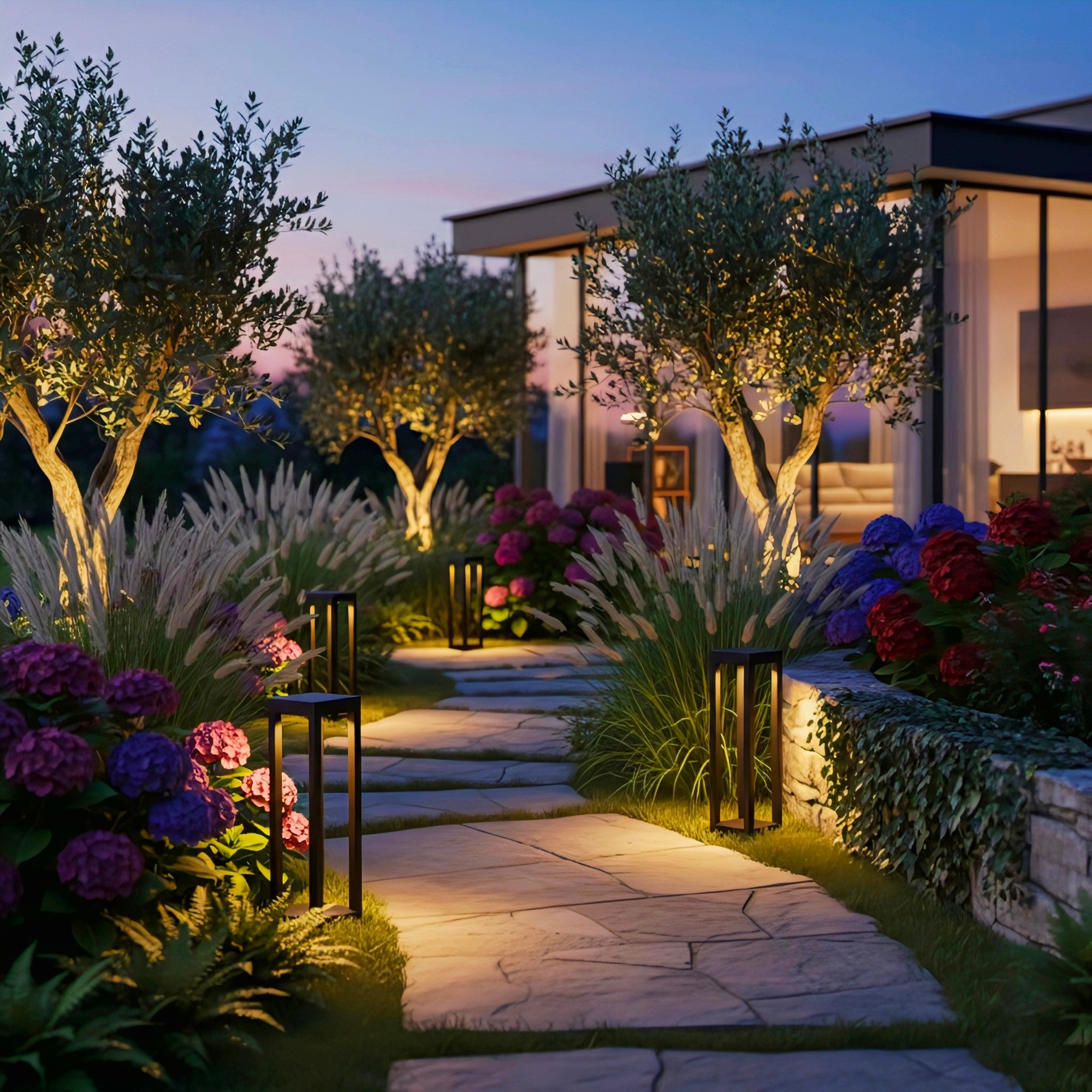 Modern LED Garden Bollard Light with Architectural Design