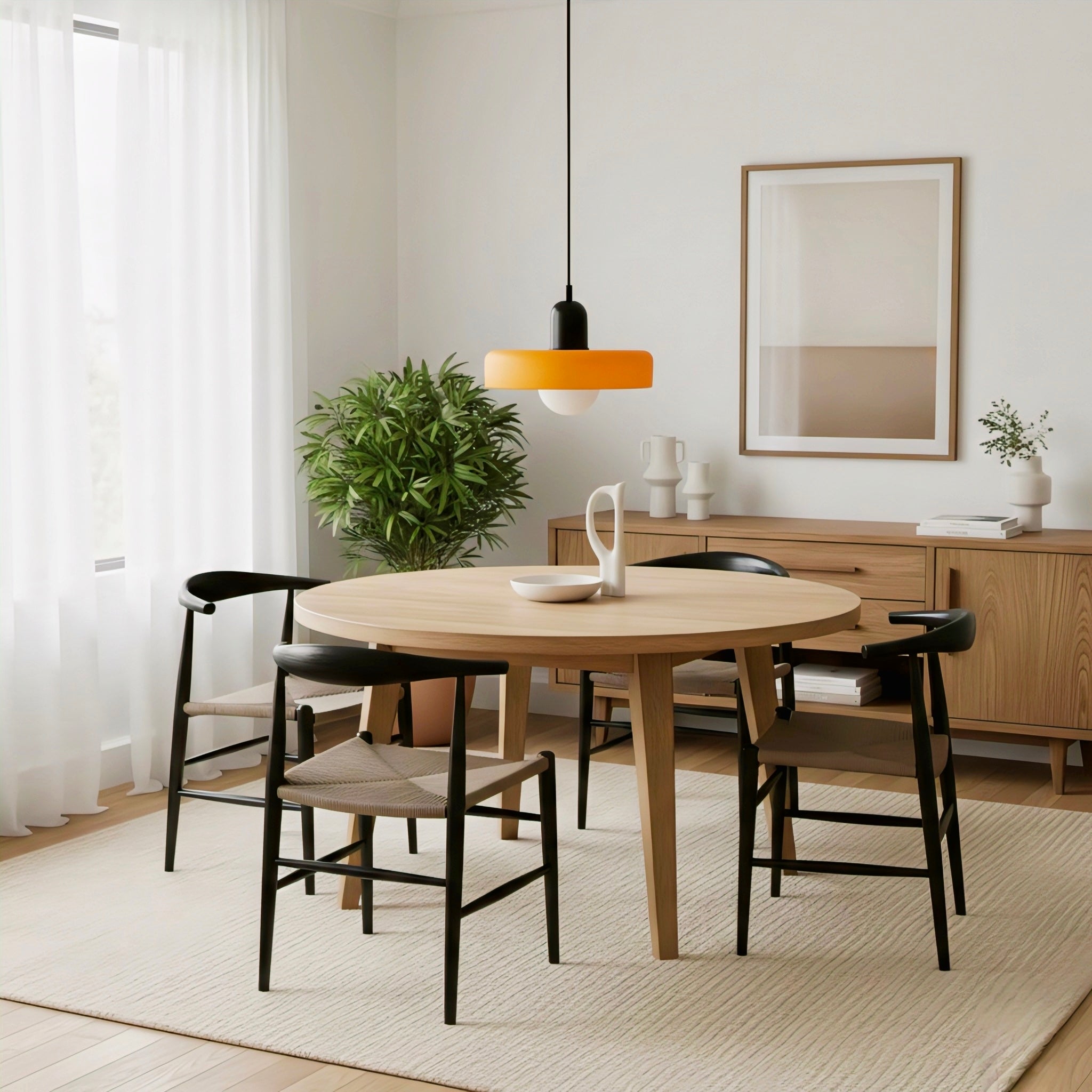 Bauhaus-Inspired Pendant Light with Artistic Glass Desig