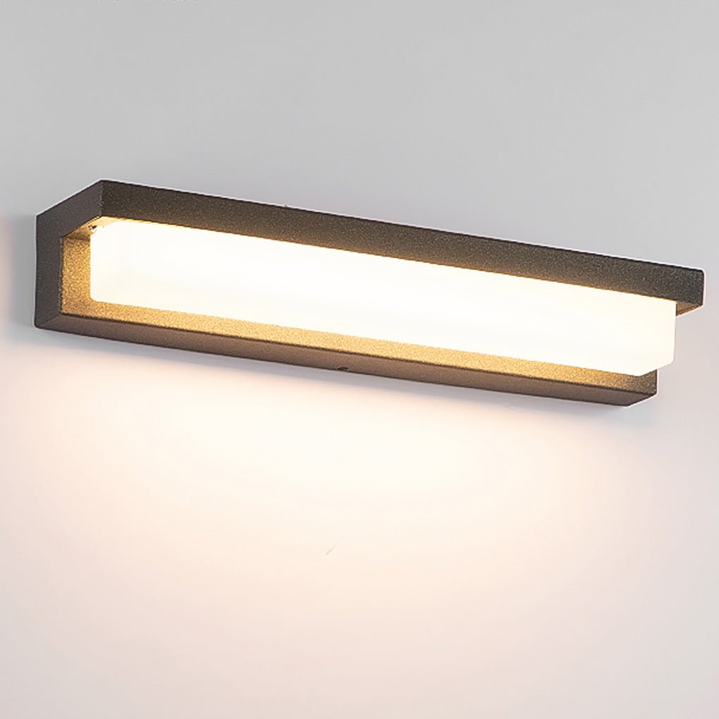 Contemporary Stainless Steel Outdoor Wall Light with Linear LED Glow