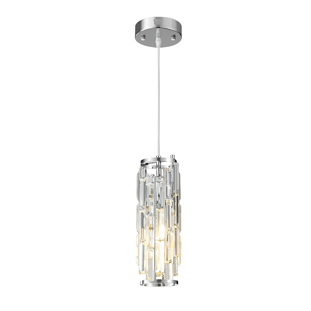 Vintage Crystal Glass Pendant Light with Industrial Elegance