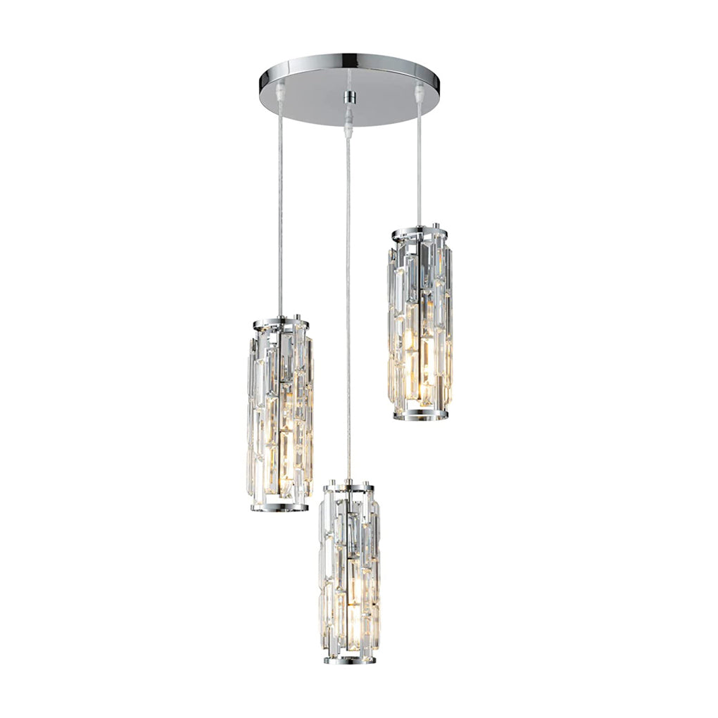 Vintage Crystal Glass Pendant Light with Industrial Elegance