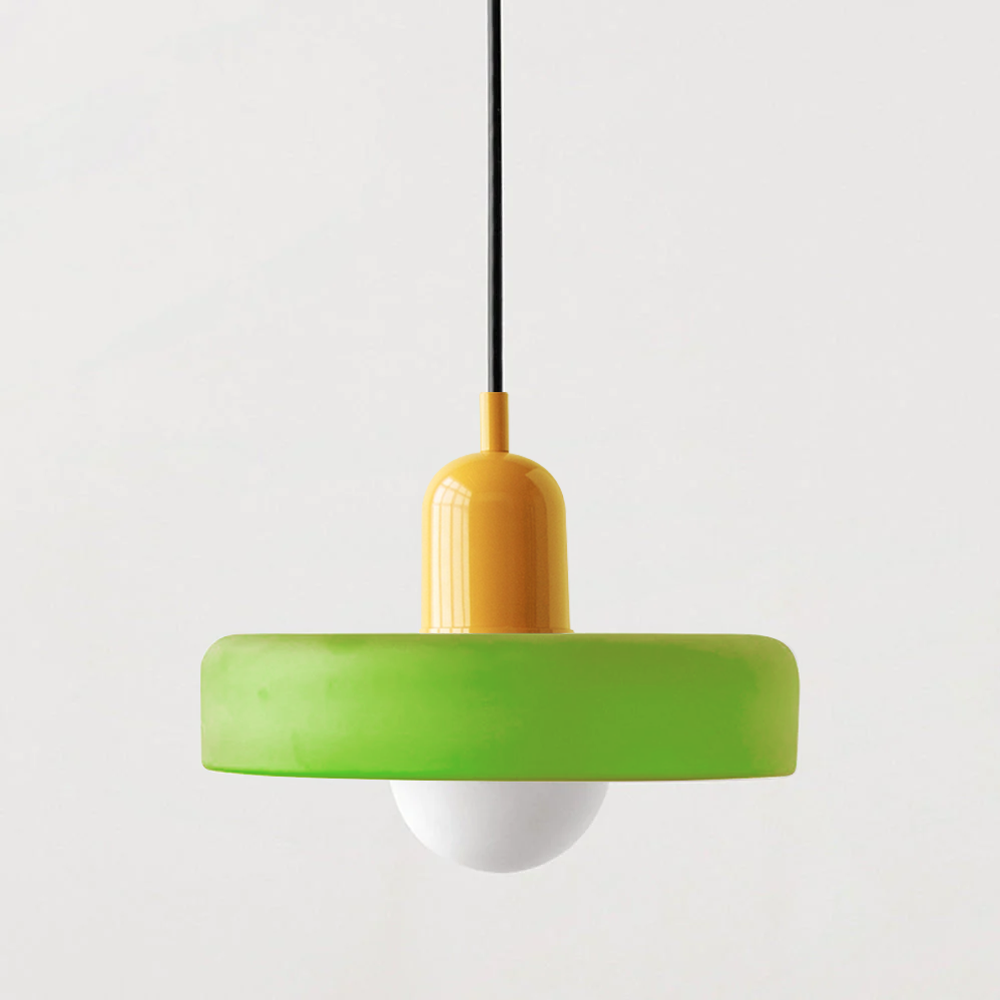 Bauhaus-Inspired Pendant Light with Artistic Glass Desig