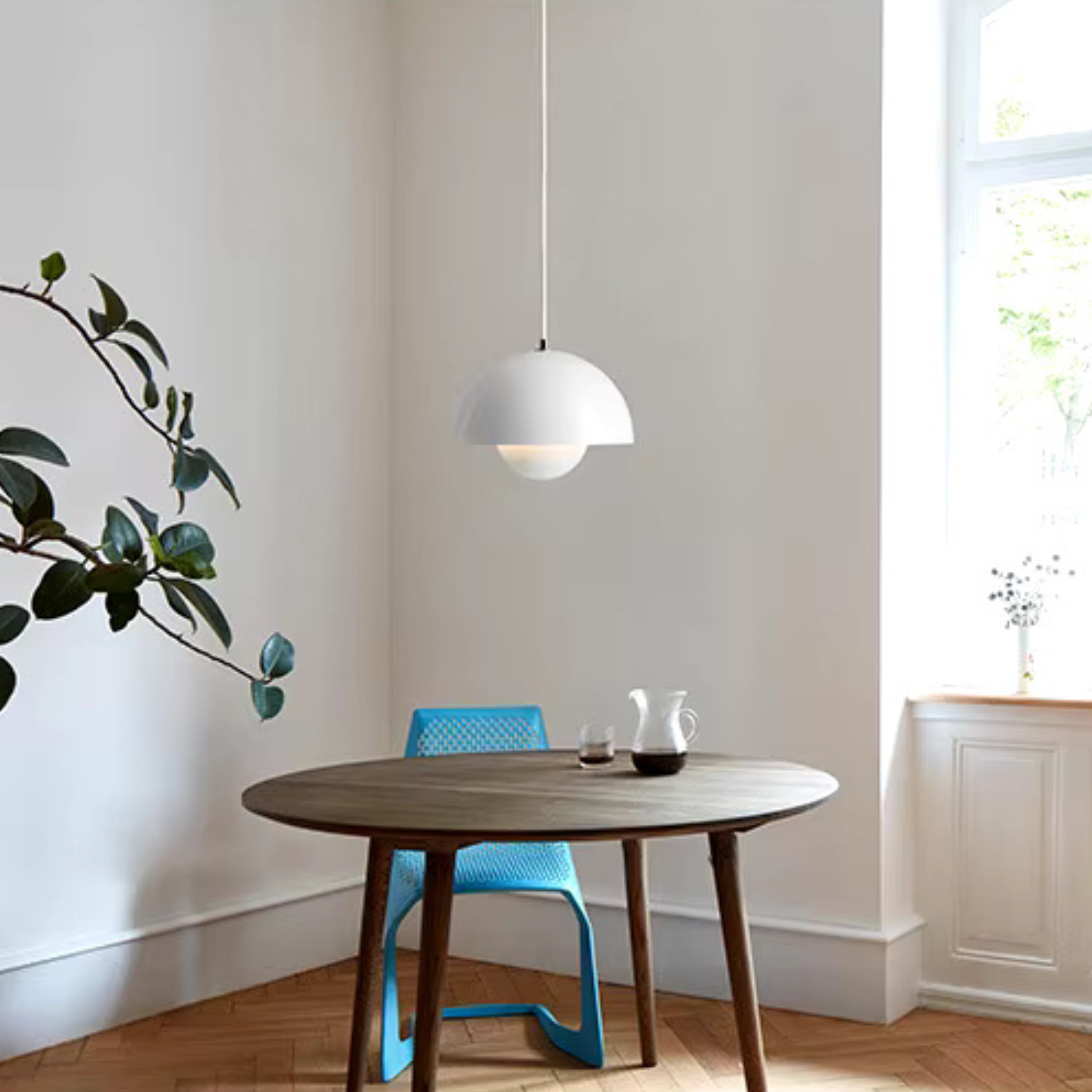 Minimalist Spherical Pendant Light with Warm Dimmable LED