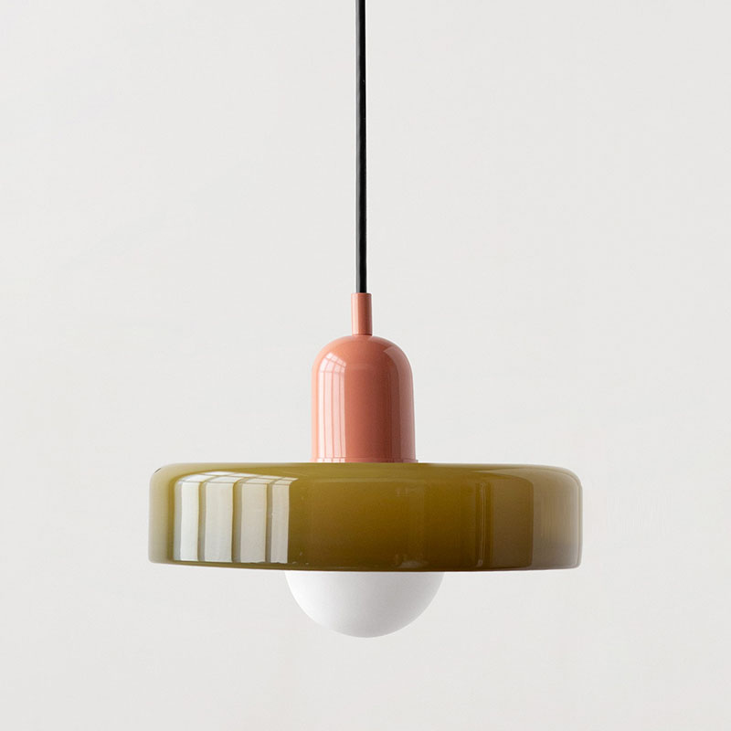Bauhaus-Inspired Pendant Light with Artistic Glass Desig