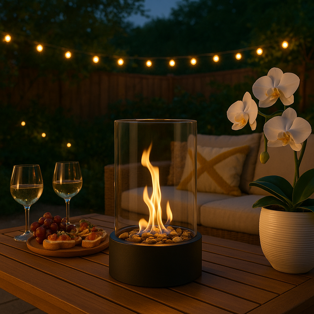 Modern Smokeless Tabletop Fire Feature for Indoor & Outdoor Ambience